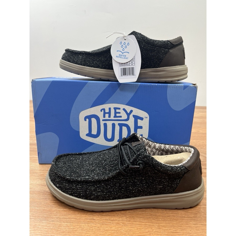 Hey Dude‎ Paul Knit Lace Up Loafers Black/Charcoal Men's Size 9 NEW